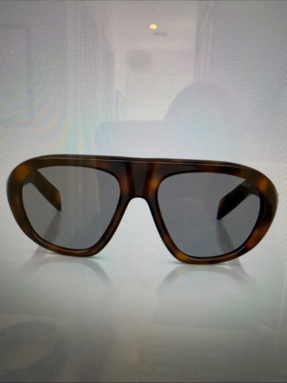 Prada Brown Tortoiseshell Shield Sunglasses